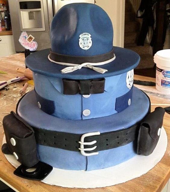 Police Retirement Cap Cake