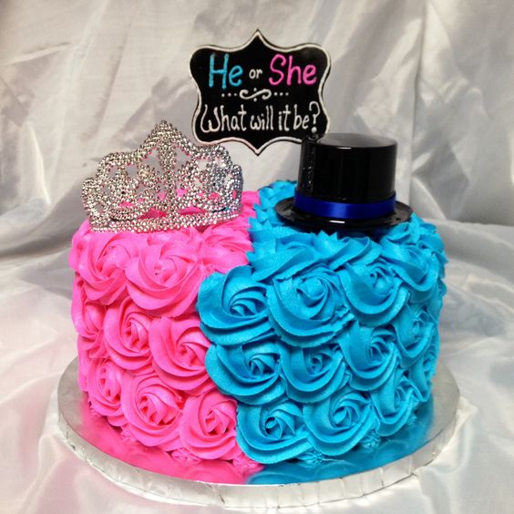 Hat & Crown on Gender Reveal Cake
