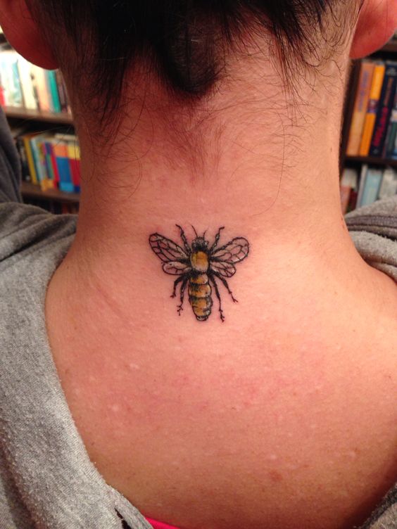 Neck Bee Tattoo