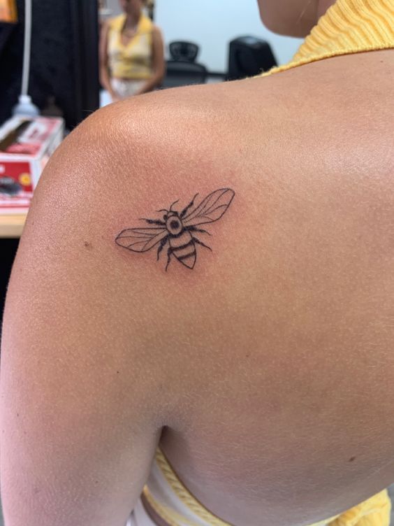 Shoulder Bee Tattoo