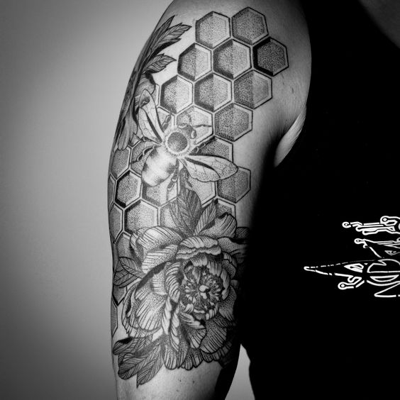Bicep & Tricep Bee Tattoo 