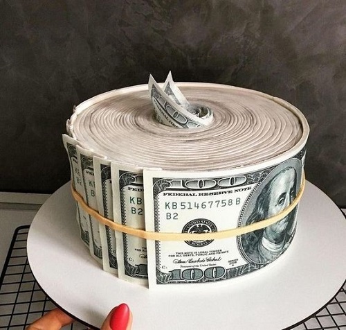 Money Roll Cake