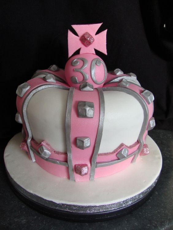 Crown Cake with Label 30 on it