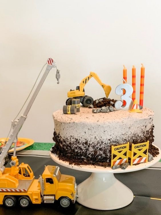 Construction Site with Crane on the Cake