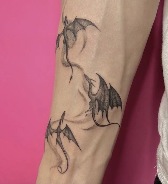 Dragon Tattoos in Arm