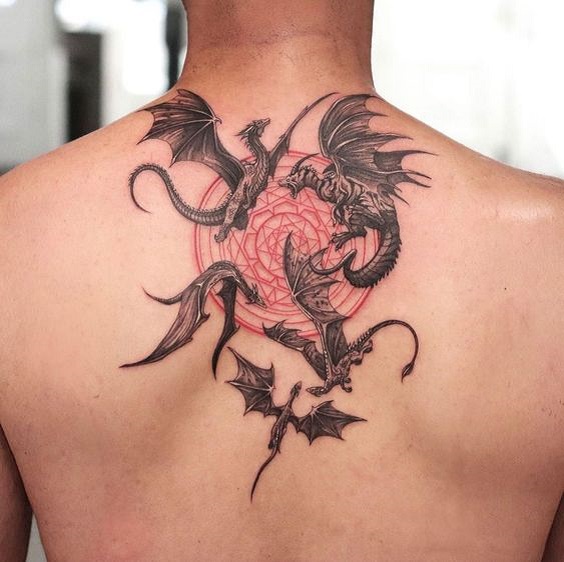 Dragon on Back Shoulder