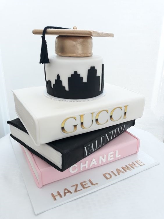 Graduation Hat Book Style Cake 