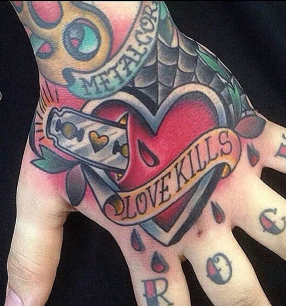 Heart Tattoos in Uper Hand
