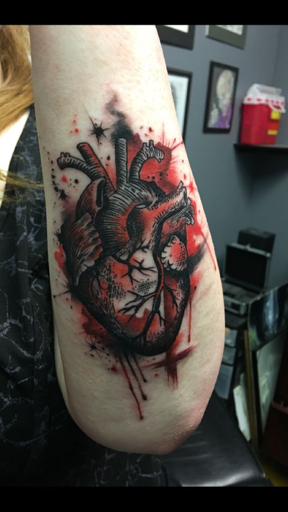 Heart Tattoo in Elbow