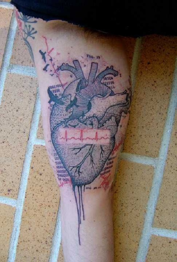 Big Heart Tattoos in Elbow