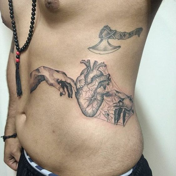 Heart Tattoo in Stomach