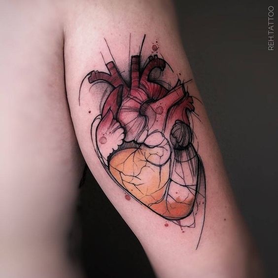 Heart Tattoos in Arm