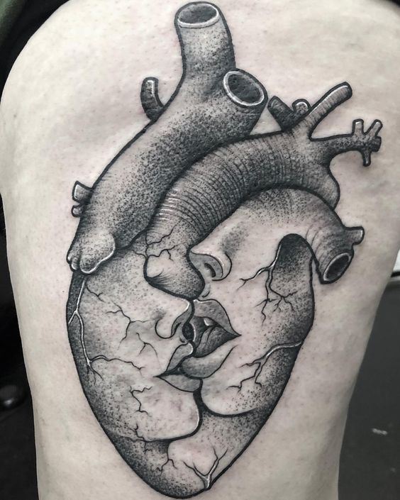 Heart Tattoo in Knee