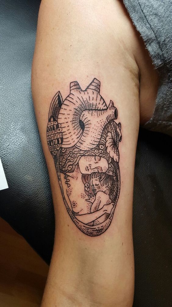 Heart Tattoo on Leg