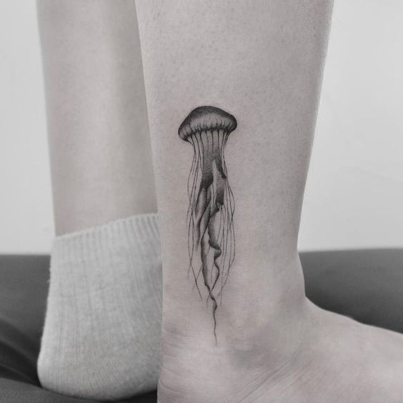 Jellyfish tattoo in Foot