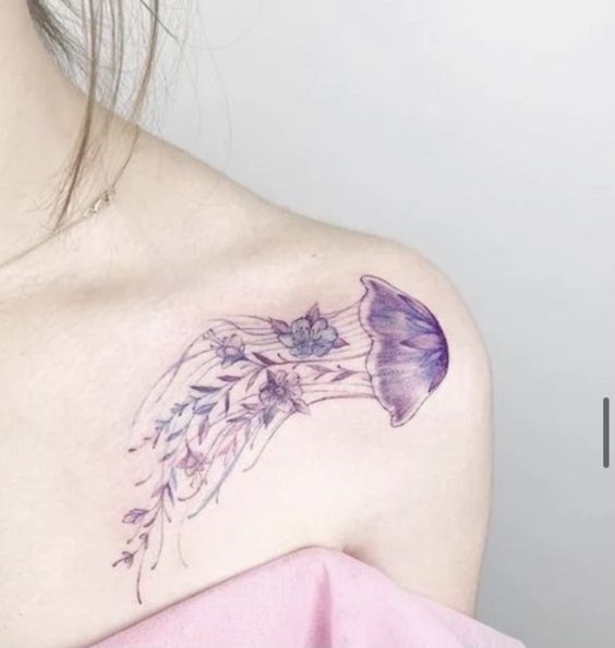 Jellyfish Tattoo in Shoulder