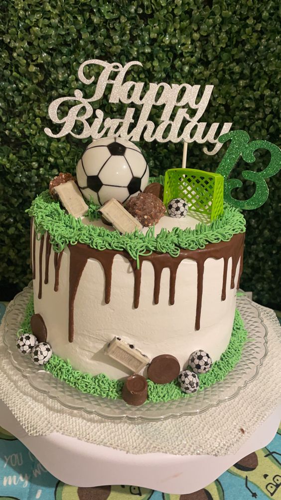 Football and Football Net on Cake 